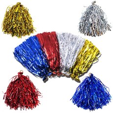 치어리더 응원수술-대 (낱개) 컬러4종 응원도구 운동회 축제, (대) 낱개 금색