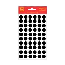 세모네모 모양견출지(원형)10-302BK 7매 흑색_지름12