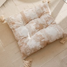 해피유통 봄 여름 가을 겨울 사계절용 플라워 디자인 부드러운 면소재 쿠션 의자방석, 하나, 12호-55x55cm