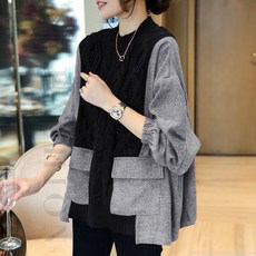 라오농 봄 맨투맨 부드러운 느낌의 짧은 가죽 니트 스타일리시하고 편안한 니트+WXY01