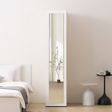 바로방가구 이븐 터치 빅수납 틈새 400 전신거울 옷장 드레스룸 시스템장, (2단 옷장형) 화이트