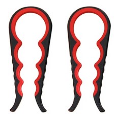 행복비전 안심 4 in 1 다용도 만능 병따개 뚜껑 오프너 세트, 블랙 + 레드, 2개