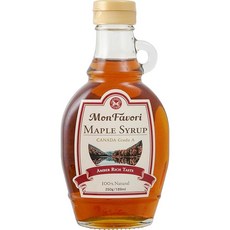 250g 몬 파보리 캐나다산 퓨어 메이플 시럽 병 액체 누출 방지 캡 [그레이드A, 1