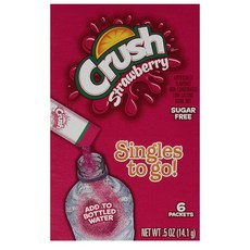 Crush 크러쉬 Singles To Go 딸기 파우더 패킷 워터 드링크 믹스 14.1g 12박스