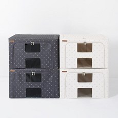 아트박스/홈앤하우스 메이븐 프리미엄 리빙박스 60L 2P, 닛트바닐라, 2개