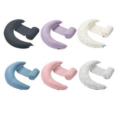 六甲村 mammy village 全方位孕婦哺乳枕 瞬涼柔膚 月亮枕 恬靜灰/清檸風, 布套-防螨抗菌-清檸風