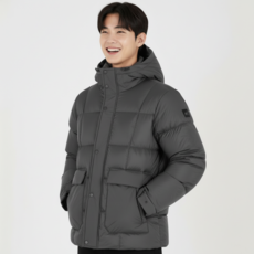 밀레 남성 구스다운 후드 패딩