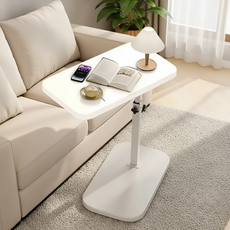 위드스타 높이조절 소파 책상 침대 보조테이블, 올화이트