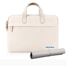 심플 슬림형 노트북 가방 남녀공용 출근 등교용 아이패드 수납 파우치 14 16인치 충격 완충 생활 방수, 베이지색 16인치, 1개