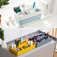 제이오스토어 수납소품함 330x173mm 옐로우 수납정리함 책장수납바구니 펜트리정리함 오픈형수납함