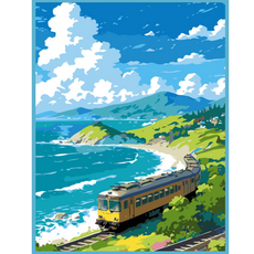 온메이드 DIY 명화그리기 그림그리기 세트 MD-220, 1개, 07 기차 풍경
