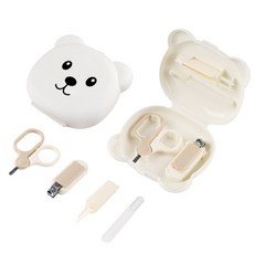 베비노 유아 손톱 정리 4종 세트 휴대용 케이스 포함, 1개, 화이트