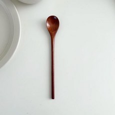 木質長柄攪拌勺 咖啡勺 蜂蜜攪拌棒 日式木勺 甜品料理勺, 1個, 楠木圓頭勺1支