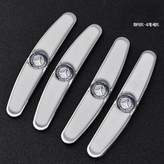 자동차 문콕방지 도어가드 차량 엠블럼 스티커, 1개, 벤츠 화이트 4팩 메탈