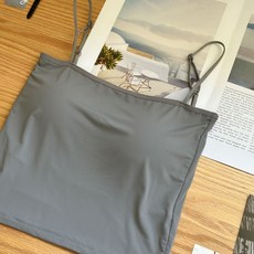 涼感小可愛 冰絲親膚彈性罩杯背心 女上衣 短版