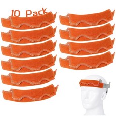 Aolamegs 안전한 하드 모자 스웨트밴드 - 세탁 가능한 땀 밴드 10개 하드 모자 라이너 교체품 난연성 면 안전모 액세서리 땀 용접 헬멧 건설 모자 체인톱 헬멧용, 오렌지 10개