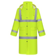 TCCFCCT 레인 재킷 하이 비스 방수 후드 포함 작업용 튼튼한 긴 우비 하이킹 캠핑 야외 활동을 위한 안전 레인 기어 L 네이비 블루