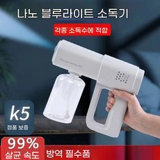 RON 무선 나노 분무 소독건 가정용 미세 안개 분사 방역기 충전식 소독총, 화이트