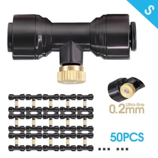 45 w 0.2mm 미스트 키트 펌프 자동 자체 프라이밍 급수 냉각 시스템 정원 안뜰 관개 타이머 제어 트램폴린, 20 S- only T-nozzle