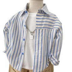 男童襯衫薄款春秋長袖兒童洋氣休閒條紋襯衫