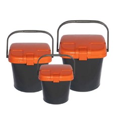 국산 업소용 식당용 가정용 음식물쓰레기 수거용기 (칩함 없음) 수거통 10L 20L 25L 10리터 20리터 25리터, 1-1. PGB-10 밀폐형(10L), 진회색(몸체)+주황색(뚜껑)