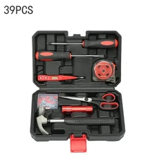 19/43/120피스 수공구 세트(공구함 포함) 다기능 가정용 DIY 공구 세트(드라이버 망치 렌치 플라이어 줄자, 16 Style2