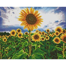 DIY 명화 비즈 보석십자수세트 A-005 해바라기 왕 중형 40x50, 1개