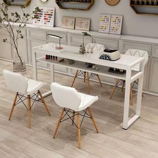 네일샵 테이블 탁자 시술대 네일테이블 의자 네일아트, 1개, 80x40x78 퓨어화이트