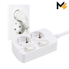 몬스터탭 국산 개별 절전 과부하차단 스위치멀티탭 슬림플러그, 1개, 개별 2구 화이트, 45cm