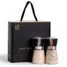 미담 뉴팩토리 핑크솔트 200g 허브솔트 200g 그라인더 결혼 장례 답례품 돌잔치 칠순 팔순, 1개, 400g