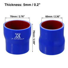 XAutohaux 38 51mm 45 63mm ID 스트레이트 실리콘 감속기 호스 커플러 인터쿨러 튜브 29 크기, 08 60 70mm