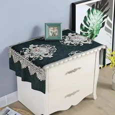 유럽 ​​꽃 먼지 커버 다목적 침대 옆 테이블 간단한 가정용 냉장고 전자 레인지 주방 액세서리 New, 5, 50x80cm