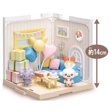 《小貝雜貨》正版現貨 寶可夢 Pokepeace 娃娃屋 收藏房間 繁星公園 客廳 休息室 皮卡丘 皮丘 炎兔兒 妙喵, 1個, 休息室（炎兔兒＋妙喵）, N/A