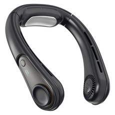 UOOFON 목 선풍기 100단 파워풍량 4000mAh 냉감패드 내장 슬롯 트위스트 무선 휴대용 선풍기, 블랙, NF9