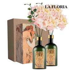 라플로리아 꽃 디퓨저, 2개, 500ml, S4.신혼부부꽃향/C3.수국(중)-L12/핑크