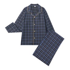 수아팜 남아 베이직 체크 코튼 긴팔 파자마 세트