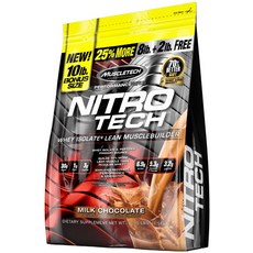 MUSCLETECH NITRO TECH乳清蛋白粉 牛奶巧克力口味, 4.54kg, 1包
