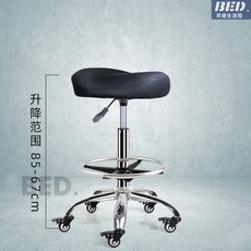 美容院專用凳子 旋轉升降高腳椅 理髮椅 美甲椅 廚房收銀前臺加高款靠背升降轉椅滑輪理髮師凳子, 【鎖定輪】新黑色無靠背 +腳踏68-85, 1個