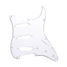 미국/멕시코산 모던 기타 부품용 1Pc 3Ply S+S 11홀 전기 기타 픽가드 스크래치 플레이트 픽 가드, White