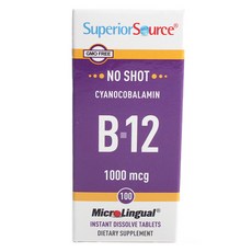Superior Source No-Shot B-12 1000mcg 錠劑, 1個, 100錠