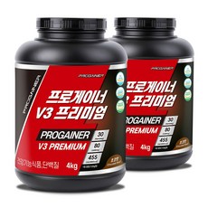 프로게이너 V3프리미엄 초코맛 체중근육 벌크업게이너, 4kg, 2개