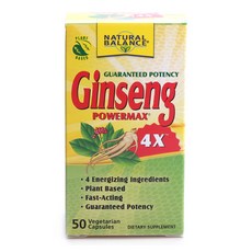 ACTION LABS Ginseng Power Max 4X 素食膠囊, 50 件, 1個