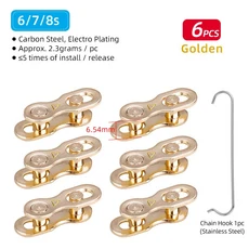 자전거 퀵 링크 릴리스 속도 체인 누락 실버 골드 커넥터, 01 빠른  Mainland, 색상: 6. 8S Gold 6pcs