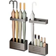 우산꽂이 자석형 장우산 꽂이 우산꽂이대 물받이 포함, 검은색, 1개