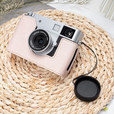 필름 x half 카메라 포함 하프케이스 가죽 스트랩 보호 케이스, A. 후지 Xhalf 라이트 핑크 보호 케이스, 후지 Xhalf 라이트핑크