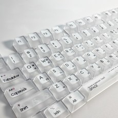 BIKASU 투명 한글키캡 PBT 기계식 키보드 키캡 OEM 132키 키캡 세트, 무광 하얀색