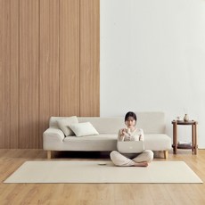 어멍맘 0.6cm 양면 미끄럼방지 유아 놀이방매트 러그매트 pvc매트, 베이지