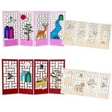 조앤안 전통 미니 우드 병풍 만들기 어린이 초등 미술 만들기, 1개, 미니우드병풍(십장생도)