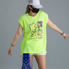 댄마샵 애로우 루즈핏 나시티 방송댄스복 줌바댄스복 에어로빅복