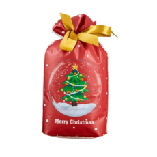 시선레드 구디백 간식 포장 리본 선물봉투 하이시브 복주머니(23*15*6cm), 크리스마스 C, 24매